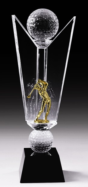 GLASS GOLF TROPHY